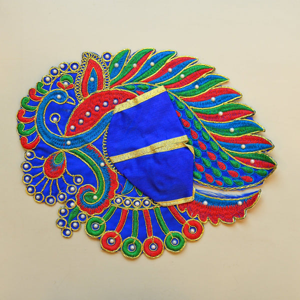 Peacock Zardosi Silk Poshaak — Indigo