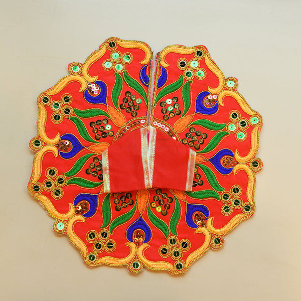 Geometric Star Poshaak — Sindoor Red