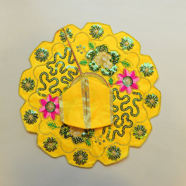 Floral Medallion Poshaak — Turmeric Yellow