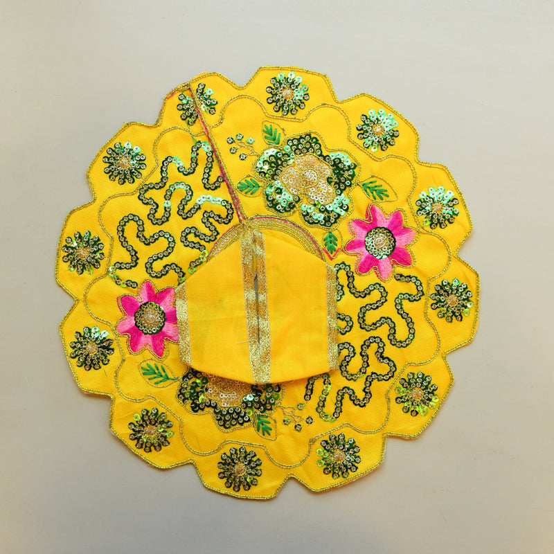 Floral Medallion Poshaak — Turmeric Yellow