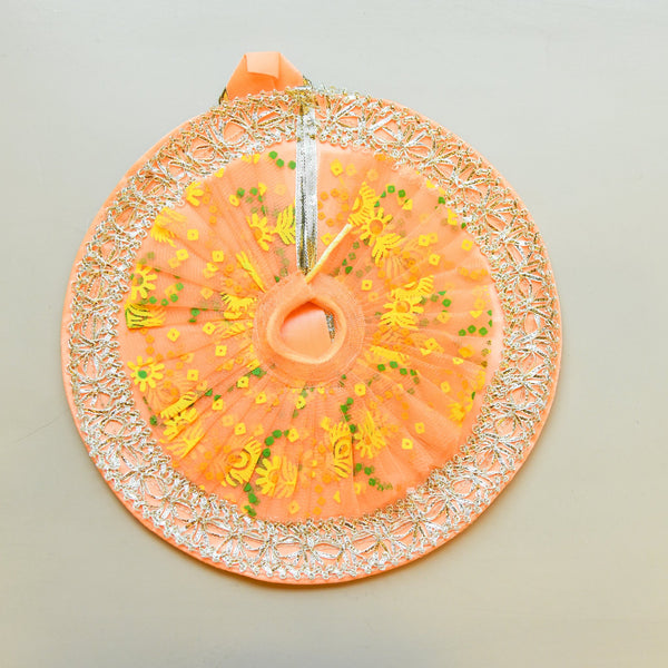 Cotton Lace Poshaak — Coral Orange