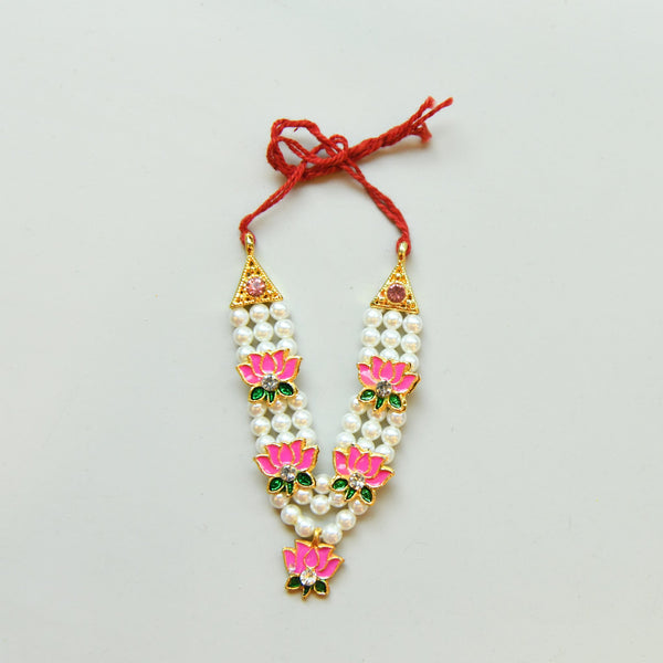 Lotus Pearl Mala — White & Red