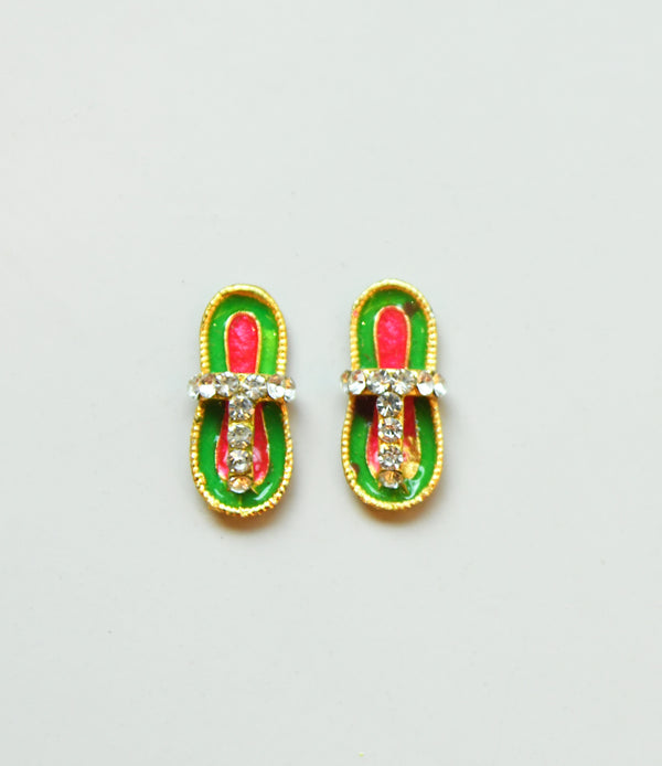 Natkhat Enamel Khadau — Green & Red