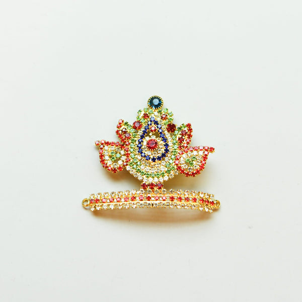 Jewelled Arch Mukut — Multicolour
