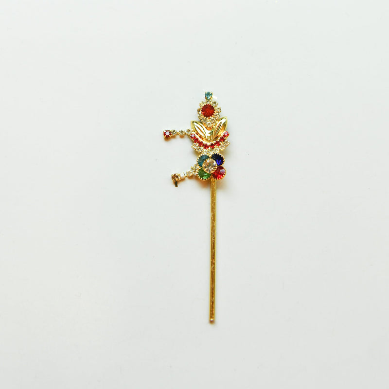 Peacock Krishna Standing Brooch