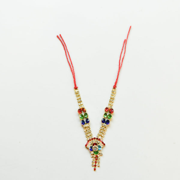 Gemstone Mala — Red & Blue